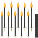 Lot de 10 torches en cire torches de jardin torches en cire naturelle avec poigne extra longue, pour ...