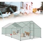 Naizy ? poulailler 3x6x2m en acier galvanis� ? enclos ext�rieur avec toit pe �tanche et uv ? serrure ...