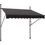 Auvent de balcon  pince 200 x 120 cm, auvent rtractable pour balcon avec manivelle, sans perage, protection ...