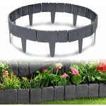 Naizy - bordure jardin barrire clture gazon effet pierre 2, 5m 10 pices, anthracite - par 1 lment ...