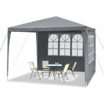 Gazebo tonnelle pliante 3x3m tente pliante stable etanche avec 4 panneaux lat�raux & fen�tres & clous ...