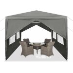 Gazebo tonnelle pliante 3x6m tente pliante stable etanche avec 4 panneaux latraux & fentres & clous ...
