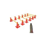 Kit de 6 haies  enfoncer sports entranement de la coordination avec 12 cnes multifonctions + 6 barres ...