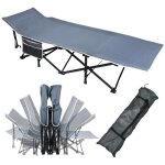 Lit de camp pliable 190x62x38 cm, sac de transport, poche lat�rale, 250 kg capacit�, m�tal + toile oxford ...