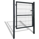 Portillon de jardin 125�100 cm portail de cl�ture porte de cl�ture maison en acier galvanis� porte de ...