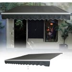 Store banne  bras articul 2, 5x2m protection solaire pour balcon en aluminium avec toile en polyester ...