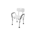 Tabouret de douche aluminium tabouret de douche rglable en hauteur chaise de douche avec accoudoir et ...