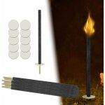 Torches en cire lot de 25 torches de jardin avec poign�e extra longue torches en cire naturelle, pour ...