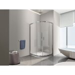 Nala - cabine de douche de 6 mm angulaire semi - circulaire avec profil chrom�, compris de receveur douche ...