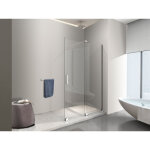 Nala paroi de douche 8 mm � porte coulissante r�versible, hauteur 200 cm. 130 r�glable 126 - 130 cm