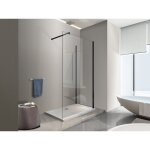 Nala - paroi de douche d'angle à l'italienne en verre transparent 8mm - cadre noir 90x90 Nala - paroi de douche d'angle à l'italienne en verre transparent 8mm - cadre noir 90x90