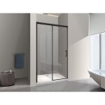 Nala porte de douche pour installation en niche avec fermeture douce soft close h 200, cadre en noir ...