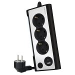 Bloc multiprises avec interrupteur nanocable 10. 37. 0013 - bk / 3 prises / 1 usb / 1 usb type c / noir ...