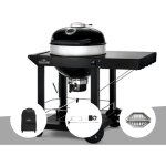Barbecue � charbon kettle pro 57 cm sur chariot + housse de, protection + r�tissoire + lot de 2 paniers ...