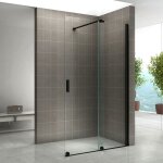 Saniverre - napoliblack paroi de douche italienne noire avec porte coulissante ep. 8 mm transparent h. ...