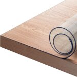 Woltu - nappe 2mm imperm�able transparente, rectangulaire nappe de table en pvc, 90x180cm