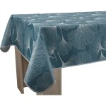 Le linge de jules - nappe anti - taches biloba bleu - carrée 150 x 150 cm Le linge de jules - nappe anti - taches biloba bleu - carrée 150 x 150 cm