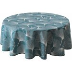 Le linge de jules - nappe anti - taches biloba bleu - ronde 160 cm Le linge de jules - nappe anti - taches biloba bleu - ronde 160 cm