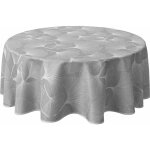 Le linge de jules - nappe anti - taches biloba gris - ronde 160 cm