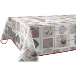 Le linge de jules - nappe anti - taches coeurs - carr�e 150 x 150 cm