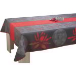 Le linge de jules - nappe anti - taches lotus rouge - carr�e 150 x 150 cm
