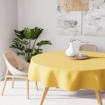 Nappe anti - t�ches ronde 180 cm alix jaune radieux, par soleil d'ocre