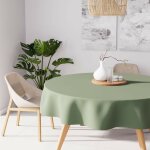 Nappe anti - t�ches ronde 180 cm alix kaki , par soleil d'ocre