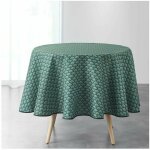 Douceur d'int�rieur - nappe antitache ronde - diam�tre 180 cm - art d�co vert - vert