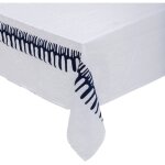 Atmosphera - nappe broderie lizandro coton et lin 150x300cm blanc crateur d'intrieur