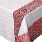 Nappe carr�e enduite 'mosa�que' rouge 150x150 cm