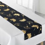 Nappe & chemin de table 'euphoria' 140x250cm blanc & noir
