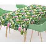 Nappe en coton design flamingo flamants roses fabriqués en italie cm. 140x140 x4 personnes Nappe en coton design flamingo flamants roses fabriqués en italie cm. 140x140 x4 personnes