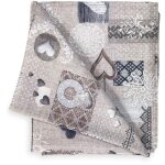 Nappe en coton design tyrolien shabby beige made in italy cm. 180 ronde