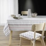 Nappe coton rectangulaire 140x240 cm - rayures - beige