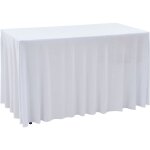 Nappes �lastiques de table avec jupon 2 pcs 120x60, 5x74cm blanc vidaxl