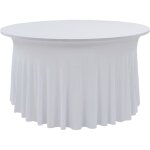 Nappes �lastiques de table avec jupon 2 pcs 180x74 cm blanc