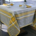 Nappe enduite mar�va 150 x 300 cm - gris et jaune