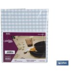 Nappe imperm�able antitache � carreaux vichy 140x300cm en vinyle et polyester bleu et blanc