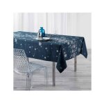 Promo linge nappe de no�l rectangle anti - t�ches - constellation - bleu - 300x150cm