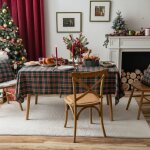 Ineasicer ? nappe rectangulaire � carreaux 140 x 180 cm ? m�lange coton polyester lavable ? d�coration ...