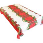 Nappe de noel rectangulaire tissu nappe table noel nappe rouge mod�le d'arc decoration noel lavable nappe ...