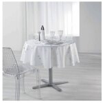 Nappe de no�l ronde anti - t�ches - constellation - blanc - promo linge