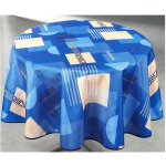 Nappe polyester ronde �160cm tessa bleu paon sur cintre - access deco