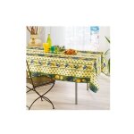 Nappe provenale rectangle anti - tche 100% polyester - citron - 240 x 150 cm - vert