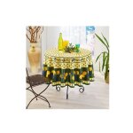 Nappe provenale ronde anti - tche 100% polyester - citron - vert