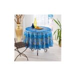 Nappe provençale ronde anti - tâche glycine 100% polyester - bleu Nappe provençale ronde anti - tâche glycine 100% polyester - bleu