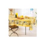 Nappe provençale rectangle anti - tâche glycine 100% polyester - jaune - 240x150cm Nappe provençale rectangle anti - tâche glycine 100% polyester - jaune - 240x150cm