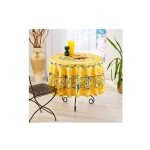 Nappe provençale ronde anti - tâche glycine 100% polyester - jaune Nappe provençale ronde anti - tâche glycine 100% polyester - jaune
