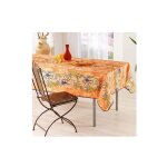 Nappe provençale rectangle anti - tâche glycine 100% polyester - orange - 240x150cm Nappe provençale rectangle anti - tâche glycine 100% polyester - orange - 240x150cm