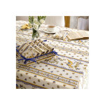 Nappe provenale rectangle anti - tche moustier bleu 100% polyester - 240 x 150 cm